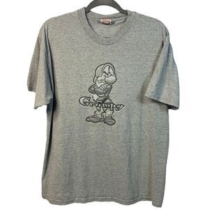 Basic T-shirt with Embroidered Grumpy Graphic